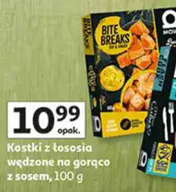 Auchan Kostki z łososia wędzone na gorąco z sosem MOWI oferta