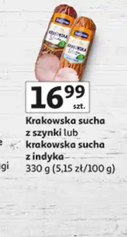 Auchan Krakowska sucha z szynki lub krakowska sucha z indyka oferta
