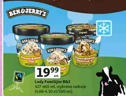 Auchan Lody Familijne B&J 427-465 ml, wybrane rodzaje oferta