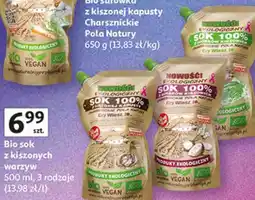 Auchan Bio sok z kiszonych warzyw Charsznickie Pola Natury oferta