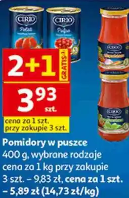 Auchan Pomidory w puszce Cirio 400 g, wybrane rodzaje oferta