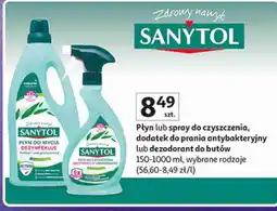 Auchan Płyn lub spray do czyszczenia, dodatek do prania antybakteryjny lub dezodorant do butów Sanytol oferta
