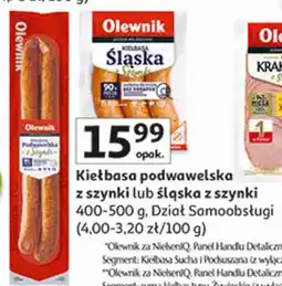 Auchan Kiełbasa podwawelska z szynki / śląska z szynki Olewnik oferta