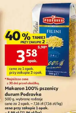 Auchan Makaron 100% pszenicy durum Podravka oferta