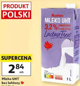 Auchan Mleko UHT bez laktozy Auchan 3,2% tł oferta