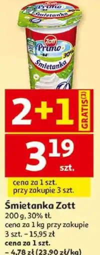 Auchan Śmietanka 30% Zott Primo oferta