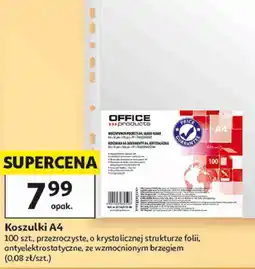 Auchan Koszulki A4 OFFICE products 100 szt oferta