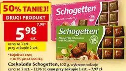 Auchan Czekolada Schogetten 100 g, wybrane rodzaje oferta