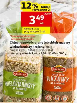 Auchan Chleb razowy krojony lub chleb razowy wieloziarnisty krojony Oskroba oferta