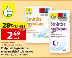 Auchan Podpaski higieniczne maxi na dzień lub na noc oferta