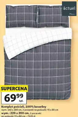 Auchan Komplet pościeli, 100% bawełny actuel 160 x 200 cm oferta