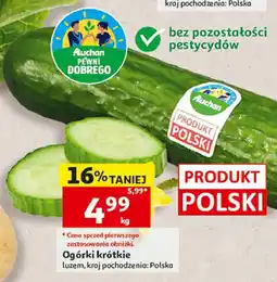 Auchan Ogórki krótkie Auchan Pewni Dobrego oferta