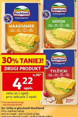 Auchan Ser żółty w plastrach Hochland oferta