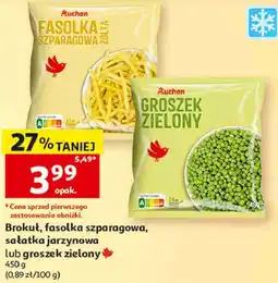 Auchan Brokuł, fasolka szparagowa, sałatka jarzynowa lub groszek zielony Auchan oferta