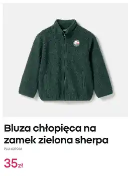 Pepco Bluza chłopięca na zamek zielona sherpa oferta