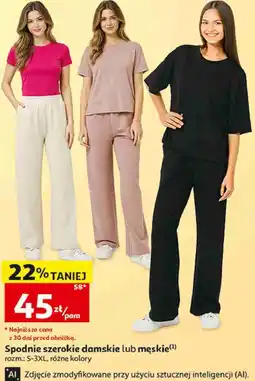 Auchan Spodnie szerokie damskie lub męskie Inextenso oferta