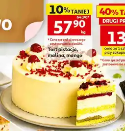 Auchan Tort pistacja, malina, mango oferta