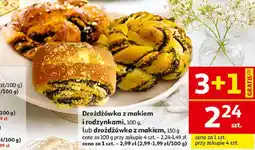 Auchan Drożdżówka z makiem i rodzynkami, drożdżówka z makiem oferta