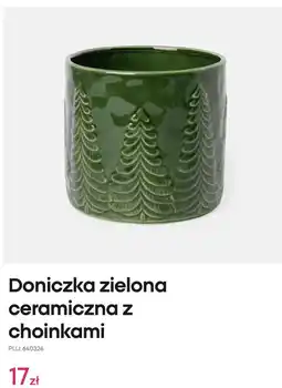 Pepco Doniczka zielona ceramiczna z choinkami oferta