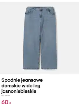 Pepco Spodnie jeansowe damskie wide leg jasnoniebieskie oferta