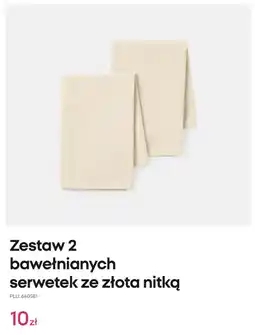 Pepco Zestaw 2 bawełnianych serwetek ze złotą nitką oferta