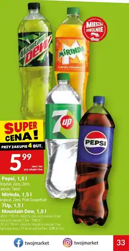 Twój Market Pepsi, 7Up, Mirinda, Mountain Dew oferta