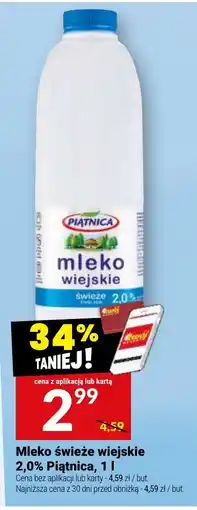 Twój Market Mleko świeże wiejskie 2,0% Piątnica oferta