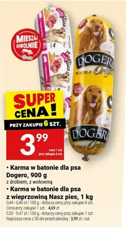 Twój Market Karma w batonie dla psa Dogero oferta