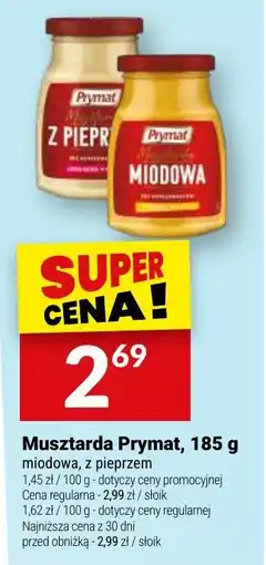 Twój Market Musztarda Prymat, miodowa, z pieprzem oferta