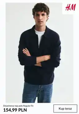H&M Dzianinowy top polo Regular Fit H & M oferta