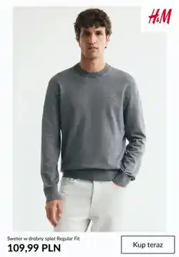 H&M Sweter w drobny splot Regular Fit H & M oferta