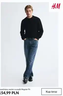 H&M Bawełniany sweter w prążki Regular Fit H & M oferta