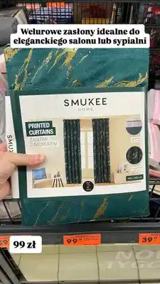 Biedronka Zasłony welurowe z nadrukiem Smukee Home oferta