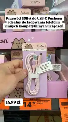 Biedronka Przewód do telefonu Pusheen USB-A do USB-C oferta