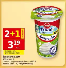 Auchan Śmietanka Zott Primo 30% oferta
