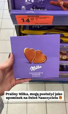 Biedronka Praliny Milka Hauchzarte Herzen Alpenmilch oferta