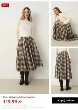 Greenpoint Rozkloszowana spódnica w kratę Greenpoint oferta