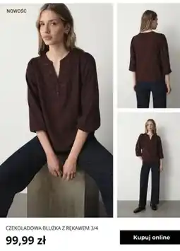 Greenpoint Czekoladowa bluzka z rękawem 3/4 Greenpoint oferta