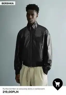 Bershka Kurtka bomber ze sztucznej skóry z warkoczem Bershka oferta
