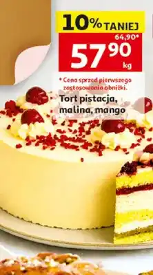 Auchan Tort pistacja, malina, mango oferta