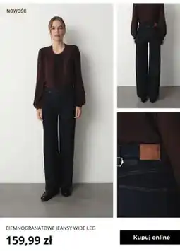 Greenpoint Ciemnogranatowe jeansy wide leg Greenpoint oferta