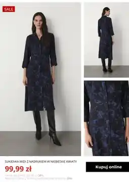 Greenpoint Sukienka midi z nadrukiem w niebieskie kwiaty Greenpoint oferta