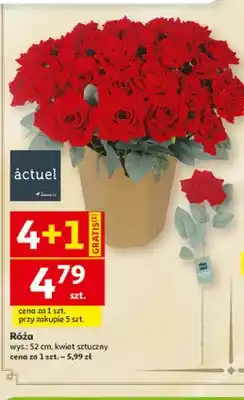 Auchan Róża kwiat sztuczny 52 cm Actuel oferta