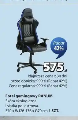 JYSK Fotel gamingowy Ranum oferta