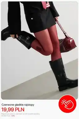 Cropp Czerwone gładkie rajstopy Cropp oferta