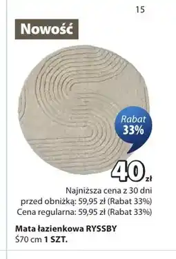 JYSK Mata łazienkowa Ryssby Ś70 cm oferta