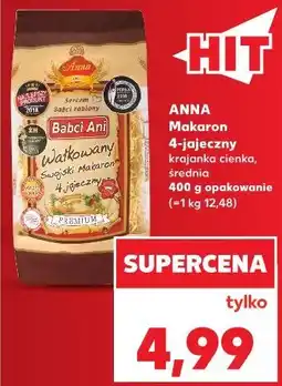 Kaufland ANNA Makaron 4-jajeczny krajanka cienka, średnia oferta