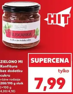 Kaufland ZIELONO MI Konfitura bez dodatku cukru różne rodzaje 200/195 g oferta