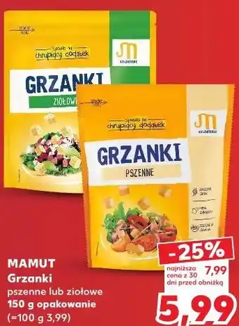 Kaufland MAMUT Grzanki pszenne lub ziołowe oferta