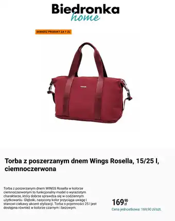 Torba z poszerzanym dnem Wings Rosella, 15/25 l, ciemnoczerwona